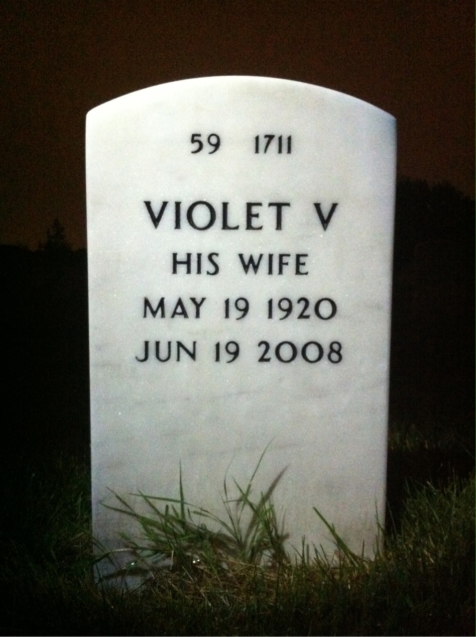 Back of headstone — Anthony Pusateri