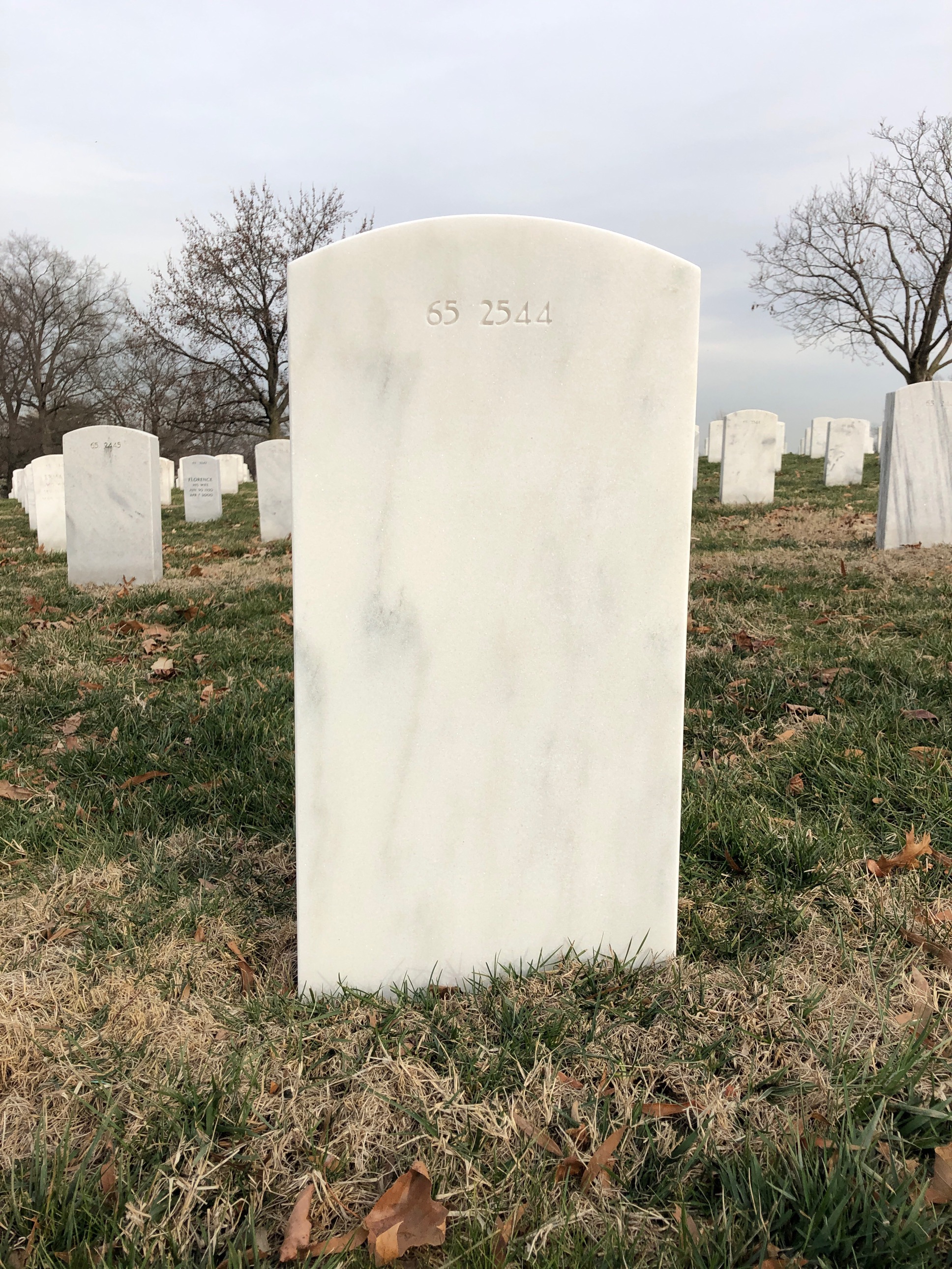 Back of headstone — James Brehm