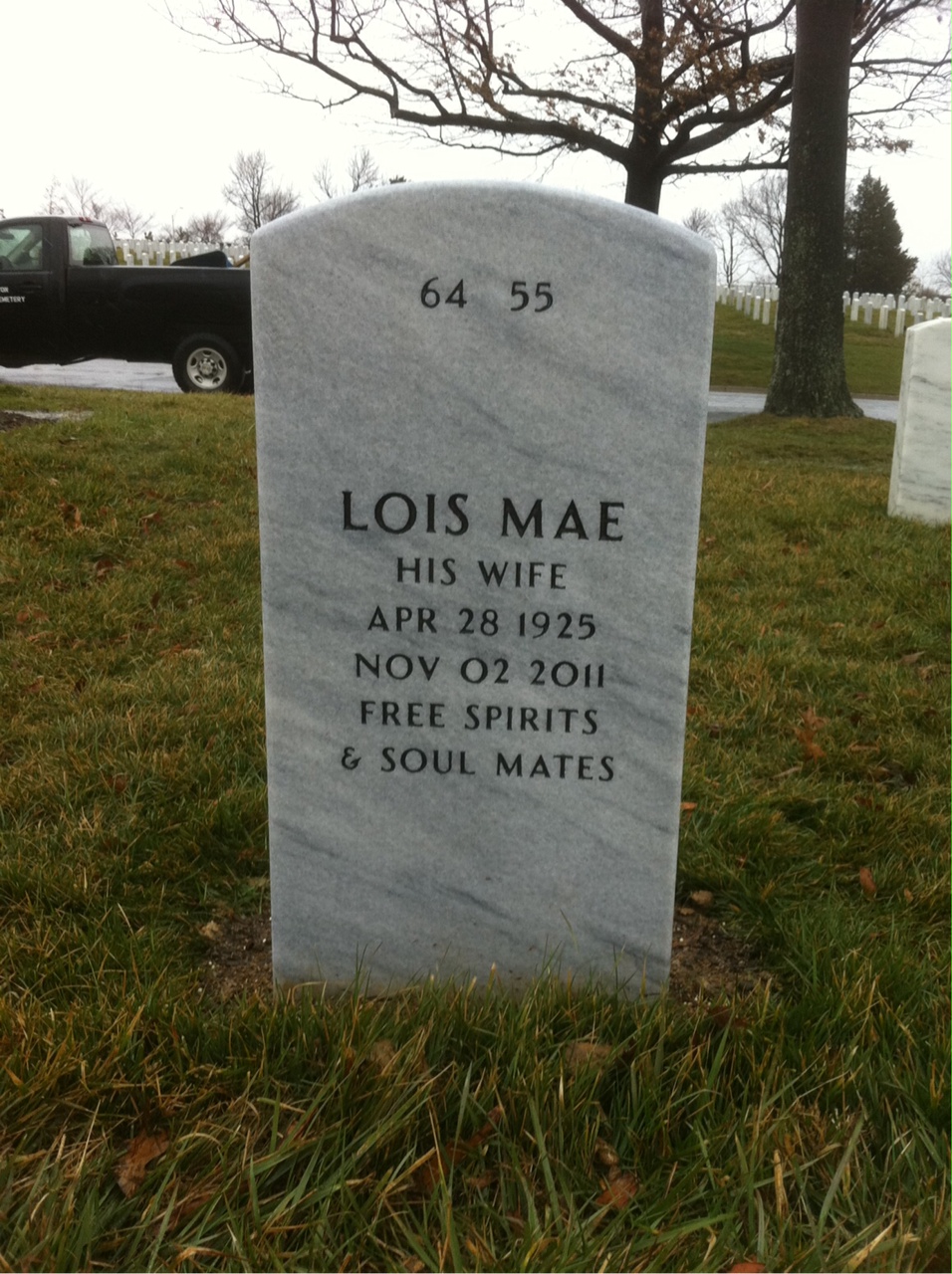 Back of headstone — Thomas Hancock