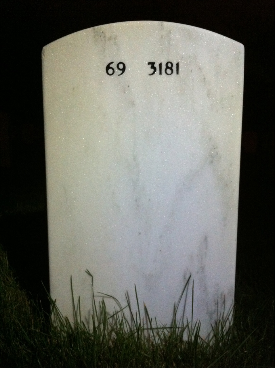 Back of headstone — Joann Bates