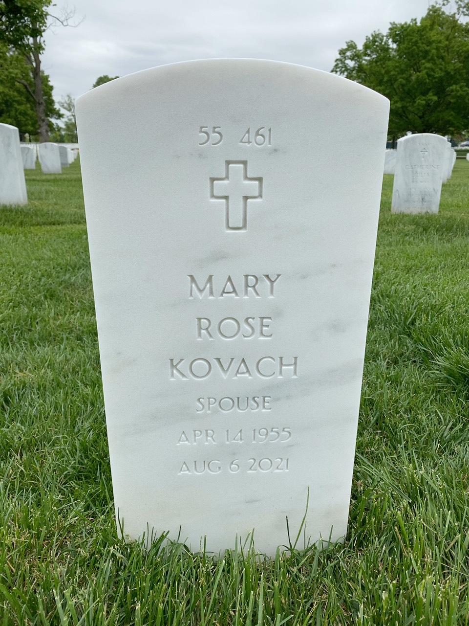 Back of headstone — Thomas R Kovach