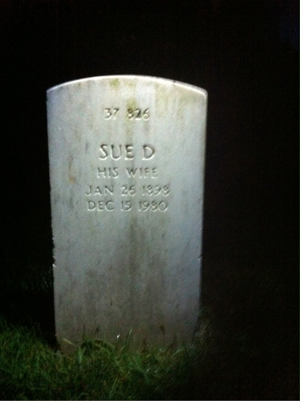 Back of headstone — Will Gillett Gooch