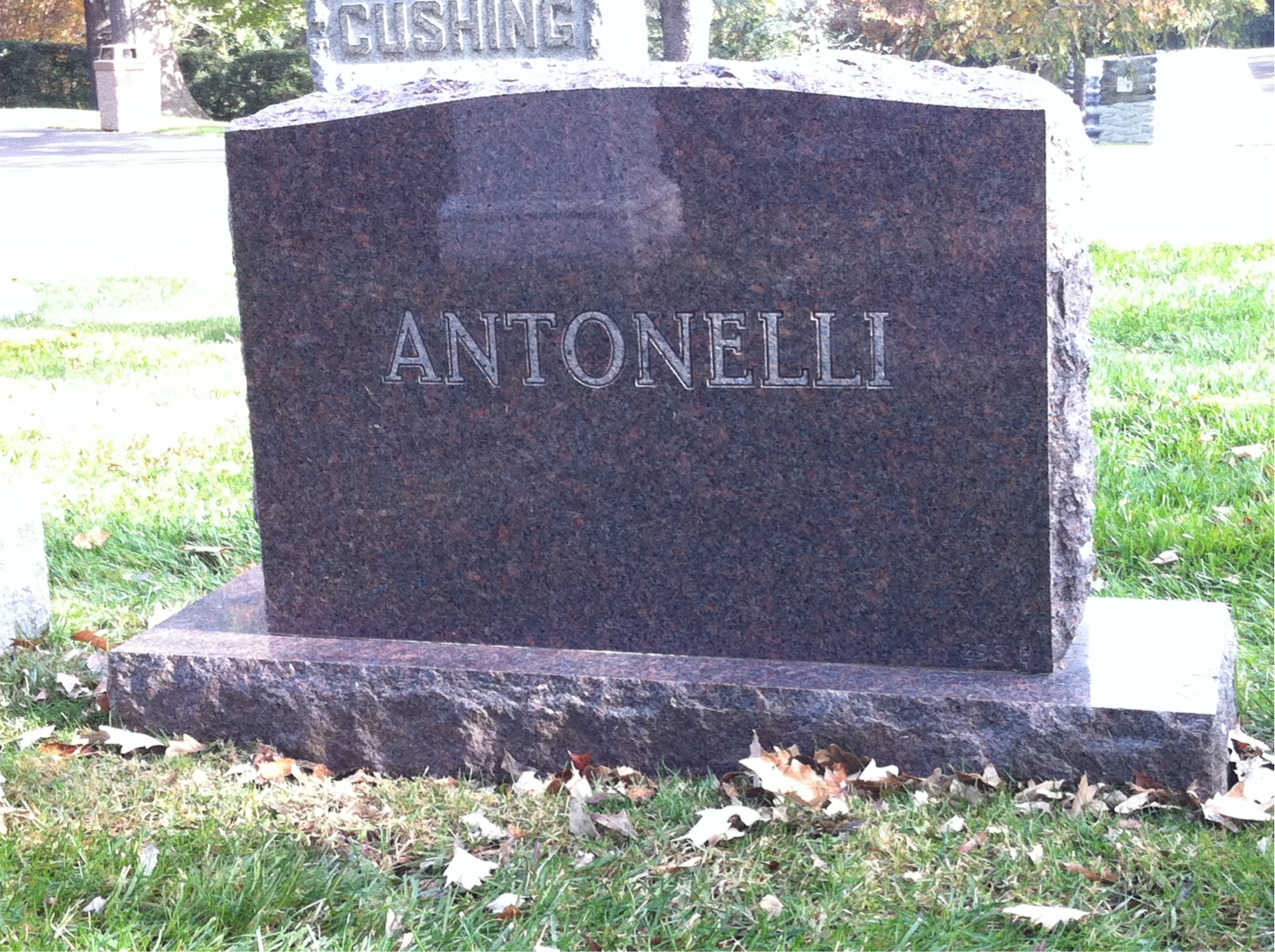 Back of headstone — Robert Antonelli