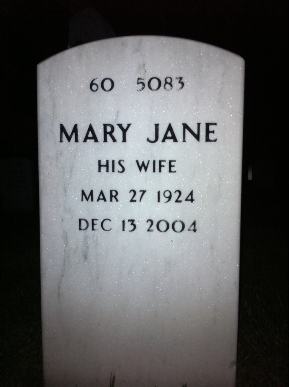 Back of headstone — Charles Rogers