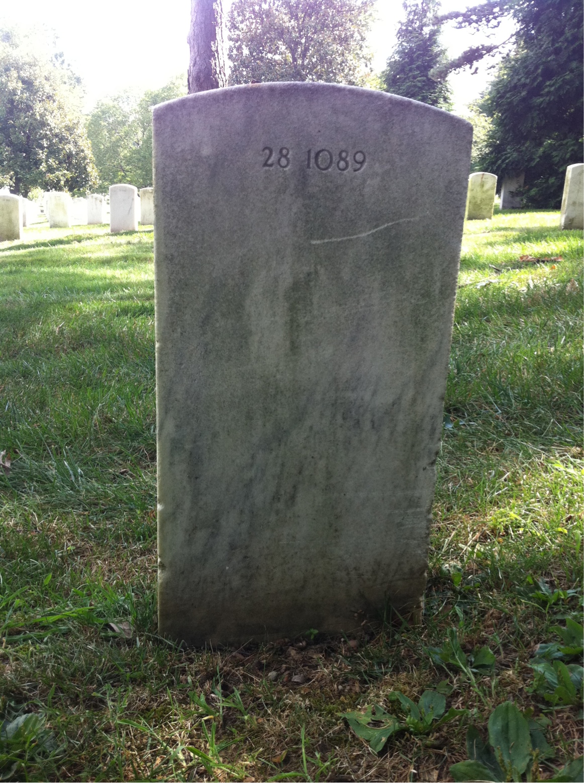 Back of headstone — Herman Armstrong