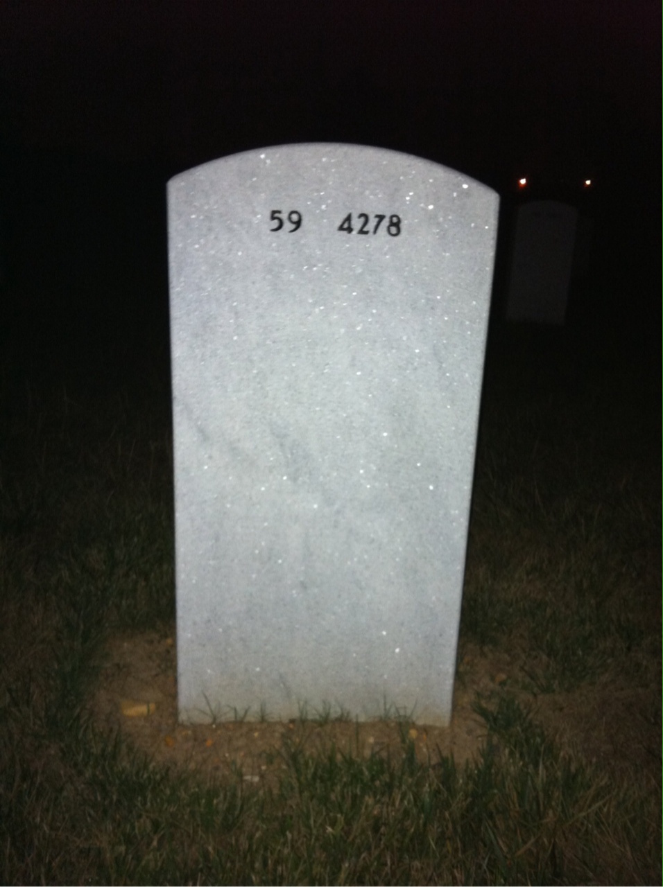 Back of headstone — John Baker
