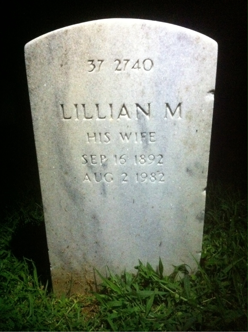 Back of headstone — Roy Mills