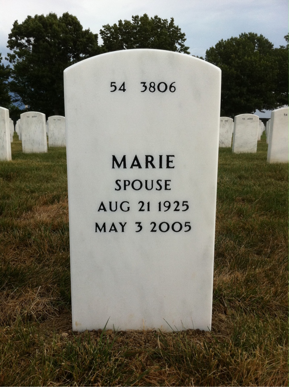Back of headstone — Rocco Porreco