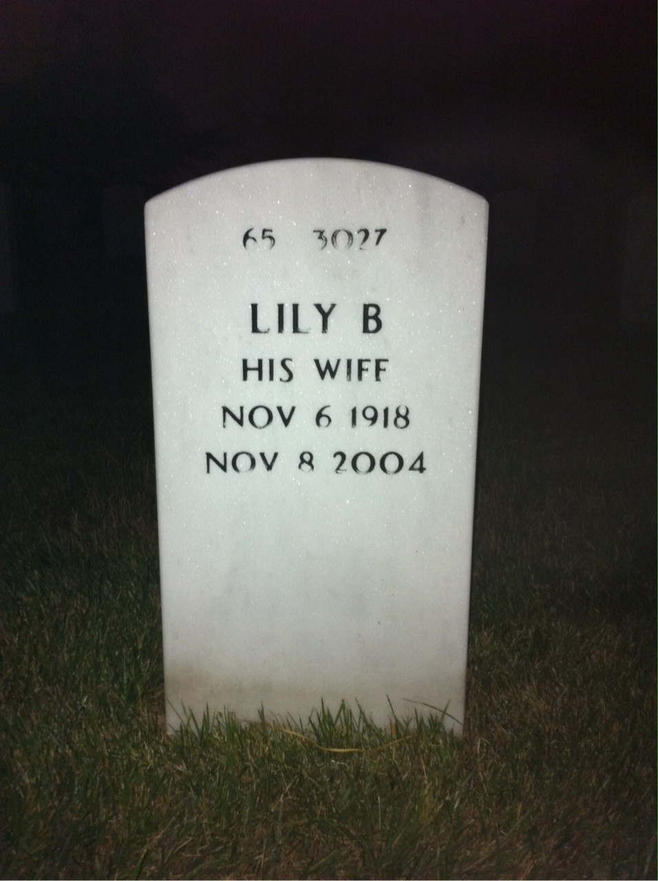 Back of headstone — Charles Little