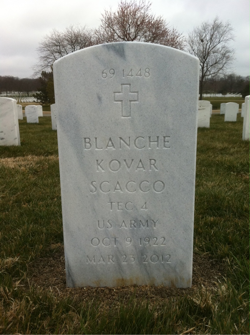 Back of headstone — Anthony Scacco