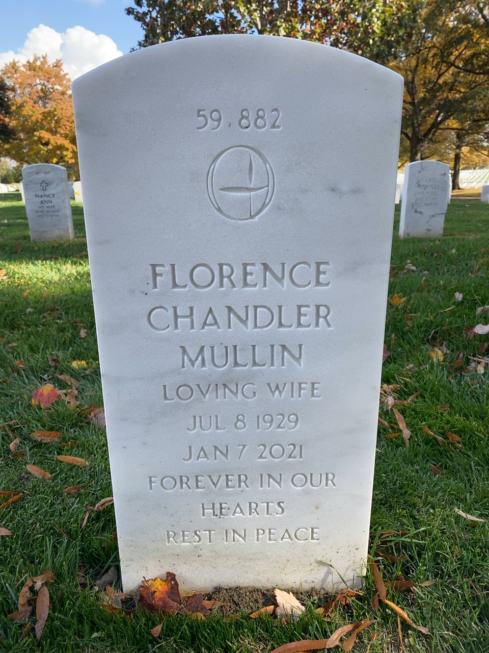Back of headstone — George Mullin