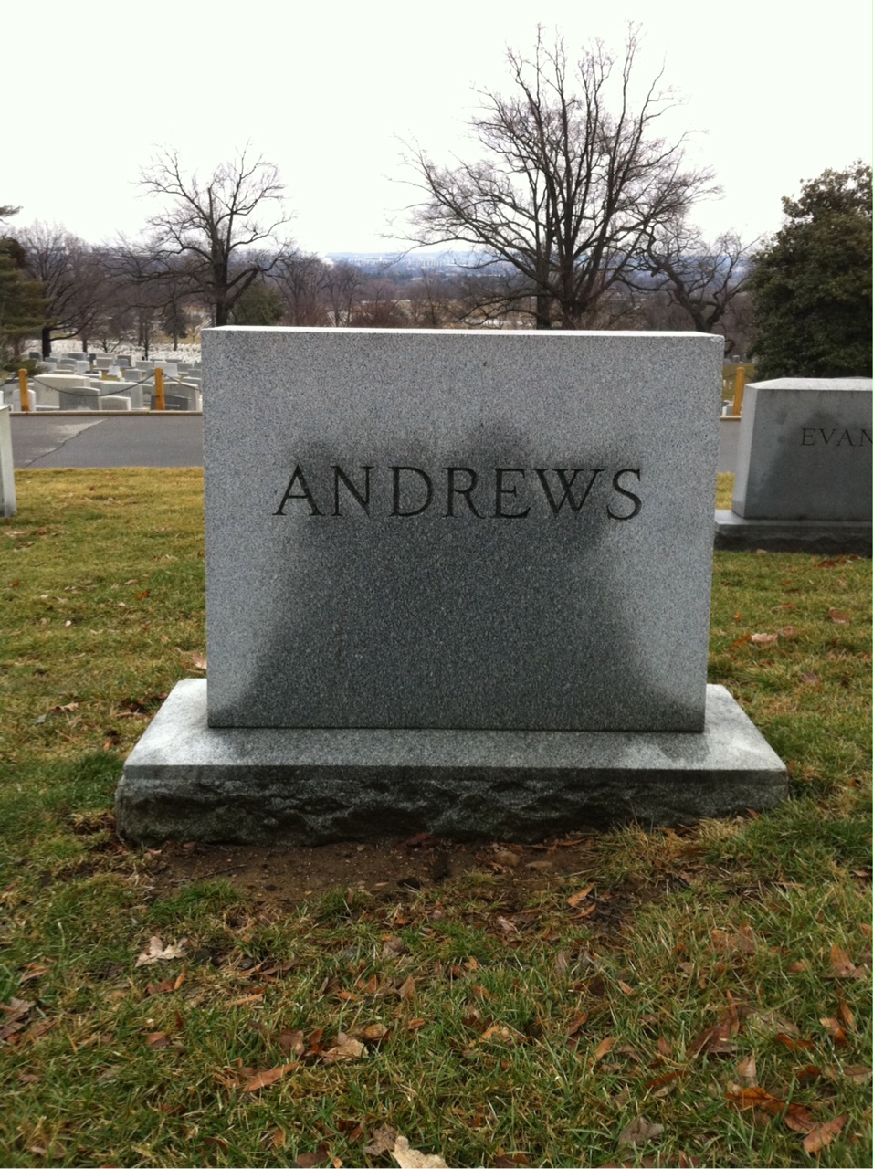 Back of headstone — Philip Andrews
