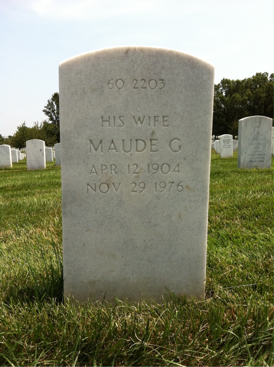 Back of headstone — Arthur Baker