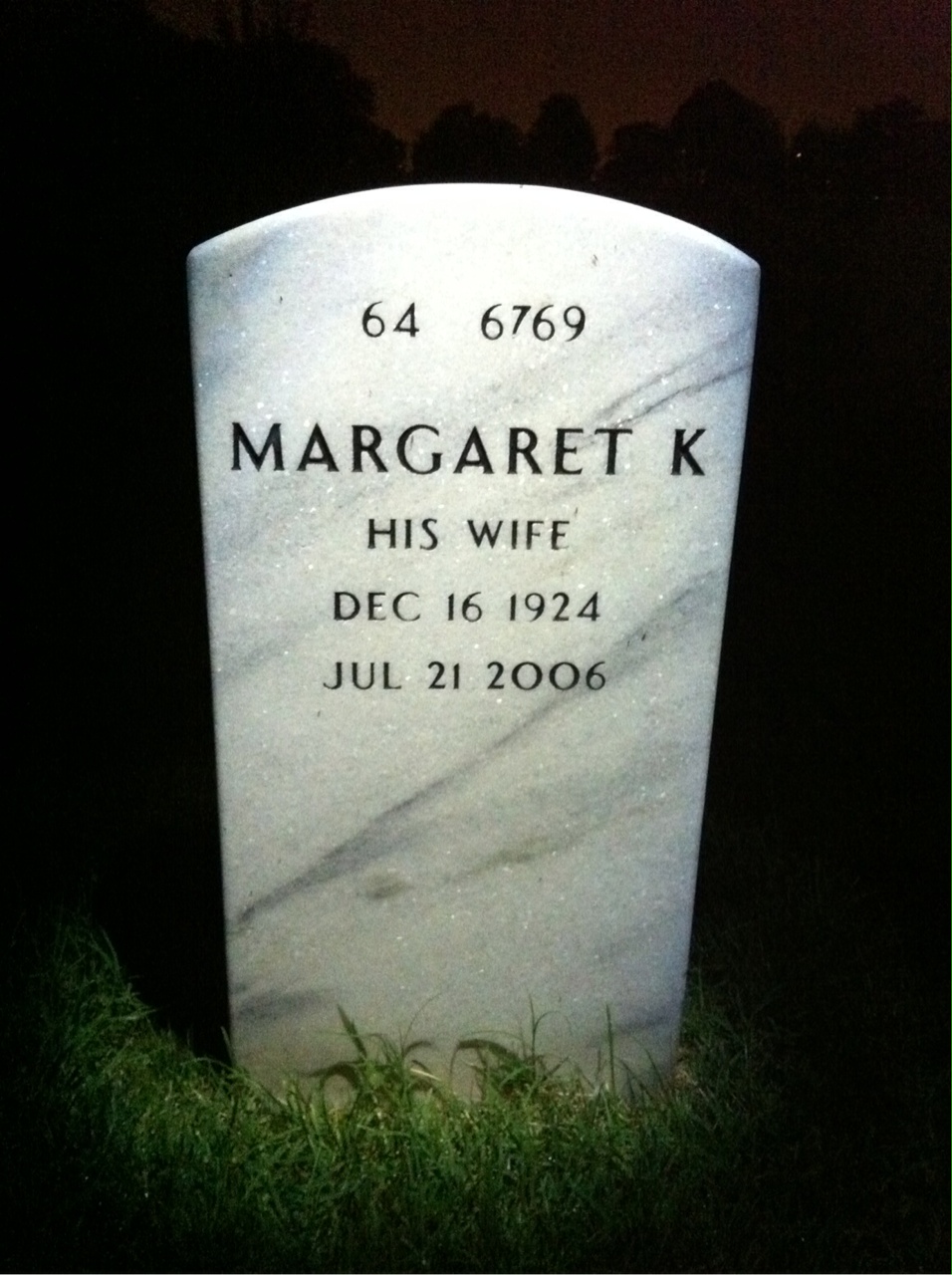 Back of headstone — Wilbur Thompson