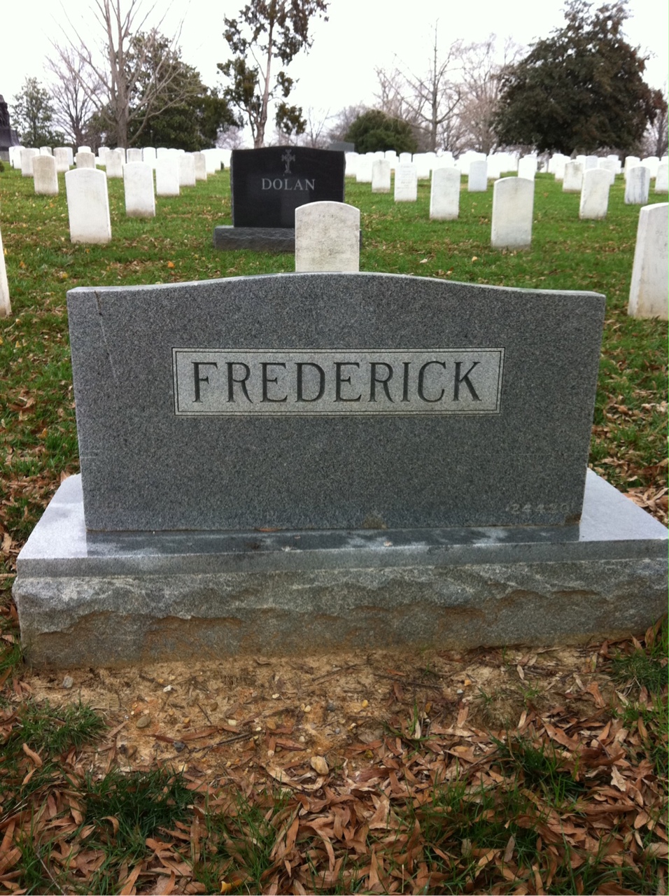 Back of headstone — William G Frederick