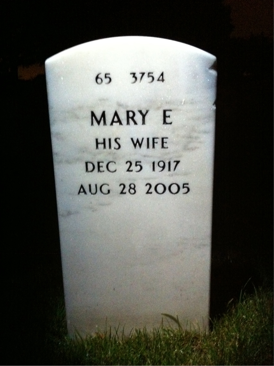 Back of headstone — Robert Crow