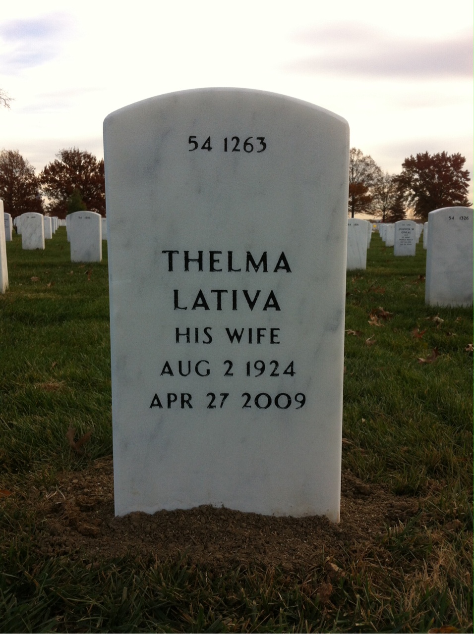 Back of headstone — Bernard Brown