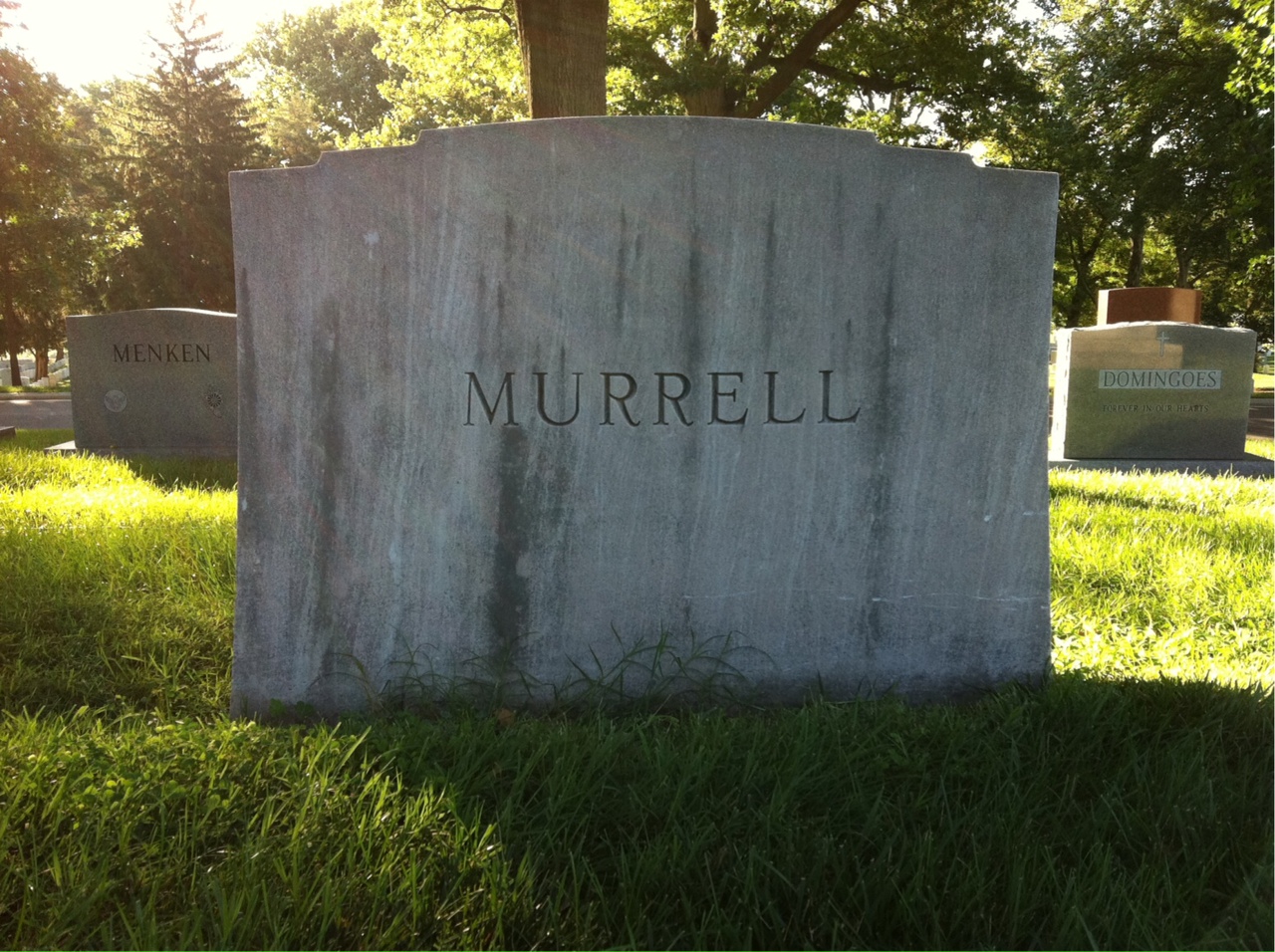 Back of headstone — Mildred Murrell