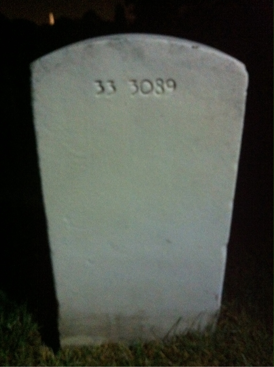 Back of headstone — William Overby Glascock