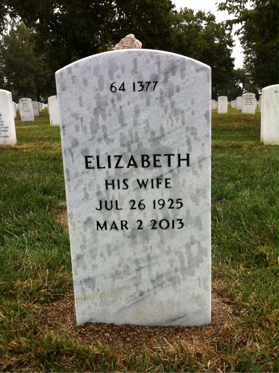 Back of headstone — Don Johns