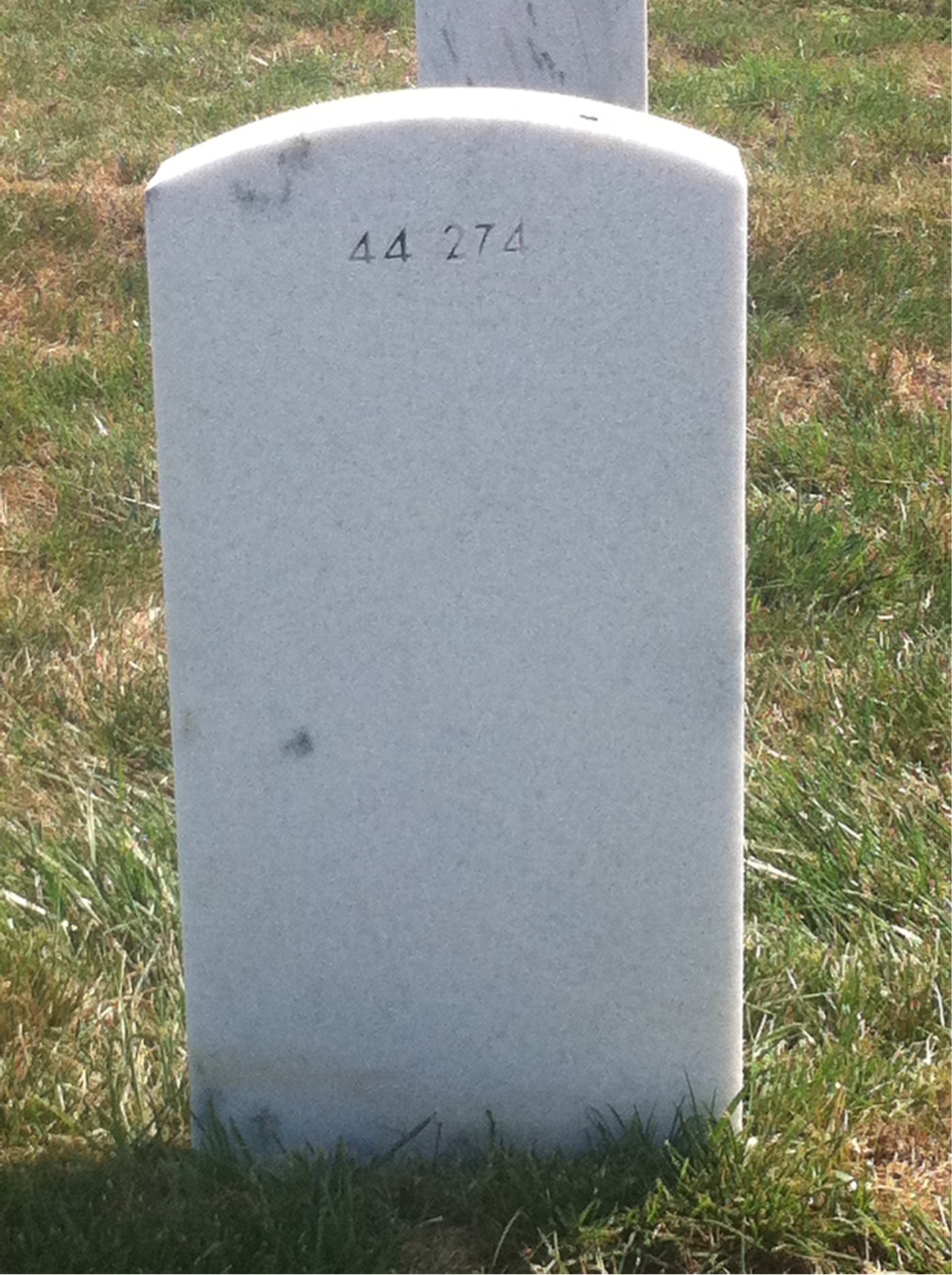Back of headstone — Elizabeth Morrow