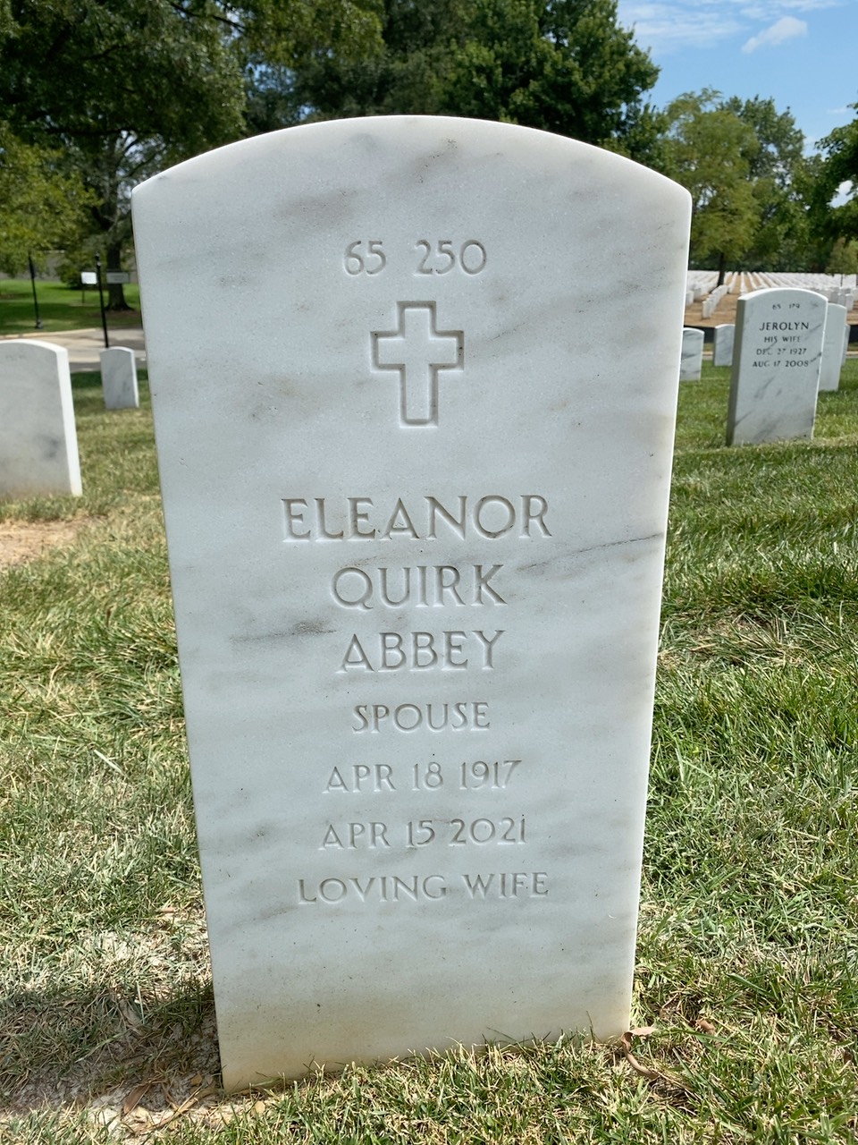 Back of headstone — Richard Abbey