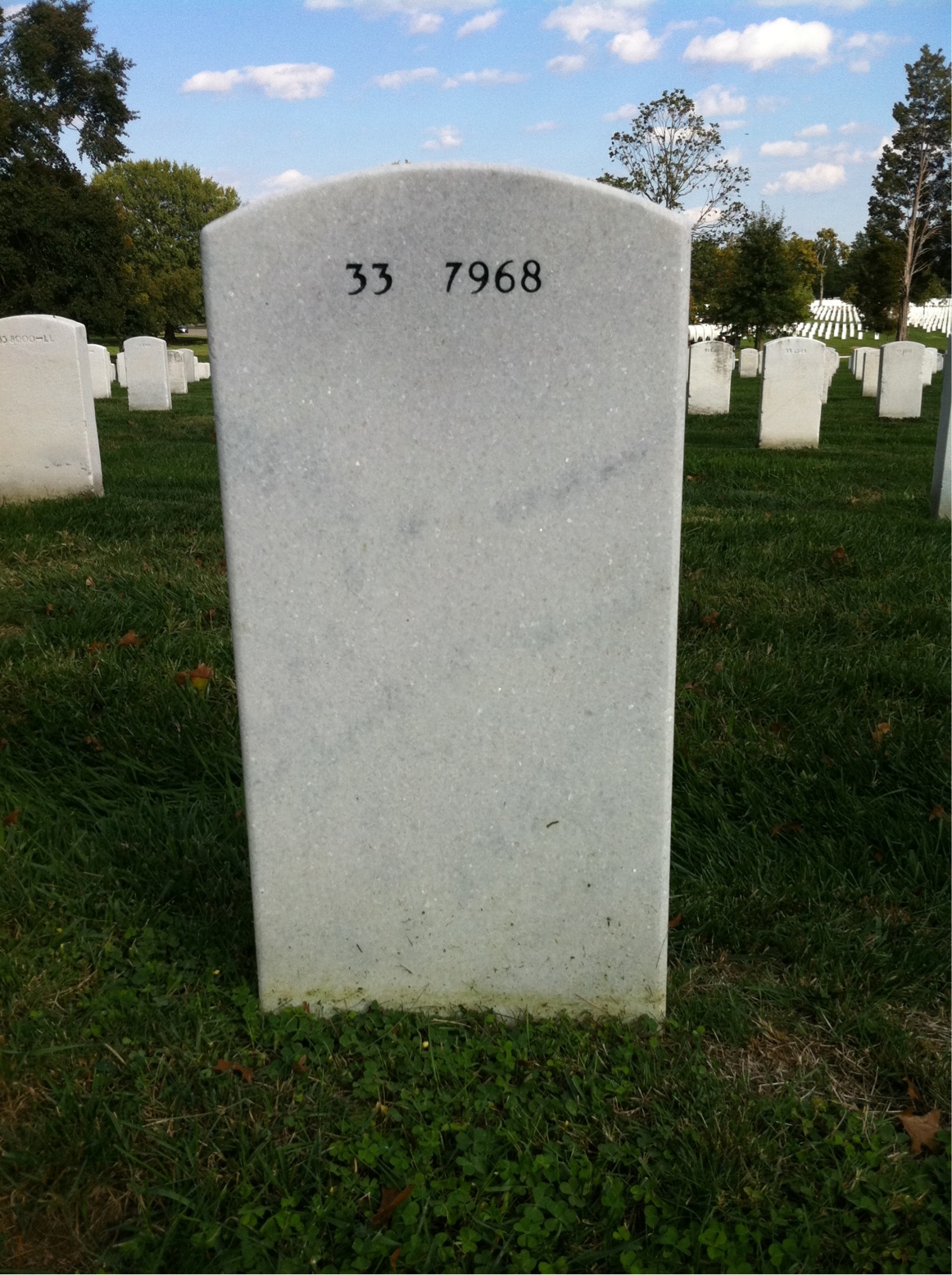 Back of headstone — Leo Pepin