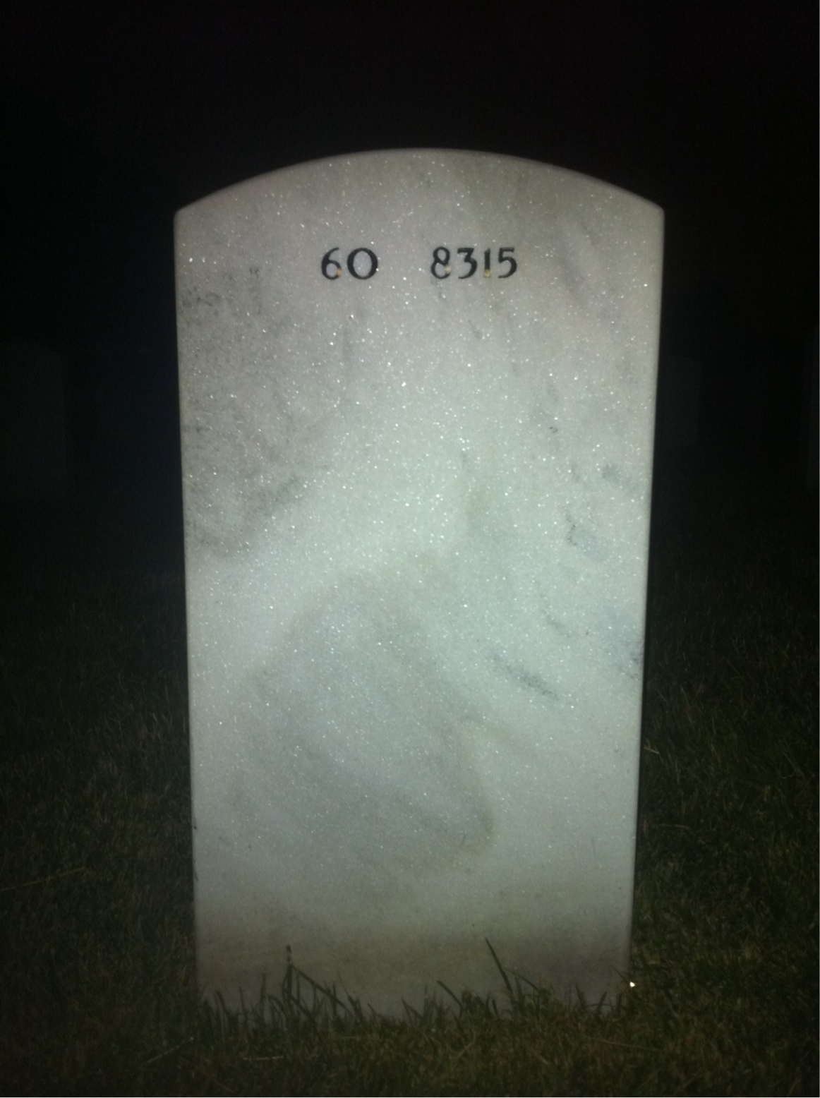 Back of headstone — Mitchell Carver
