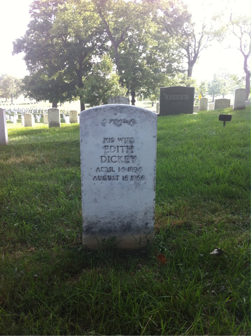 Back of headstone — Charles Moses