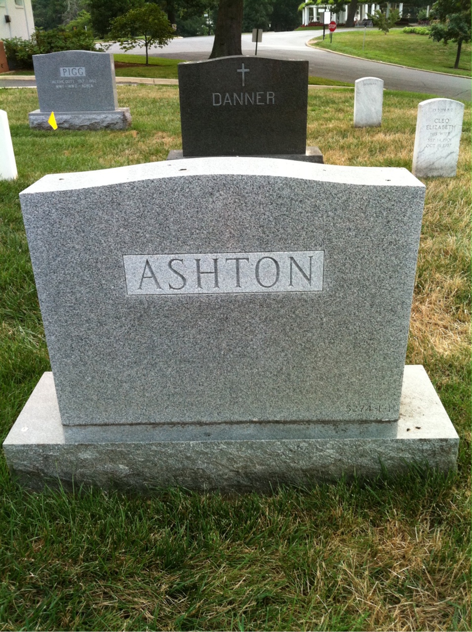 Back of headstone — Earl Ashton