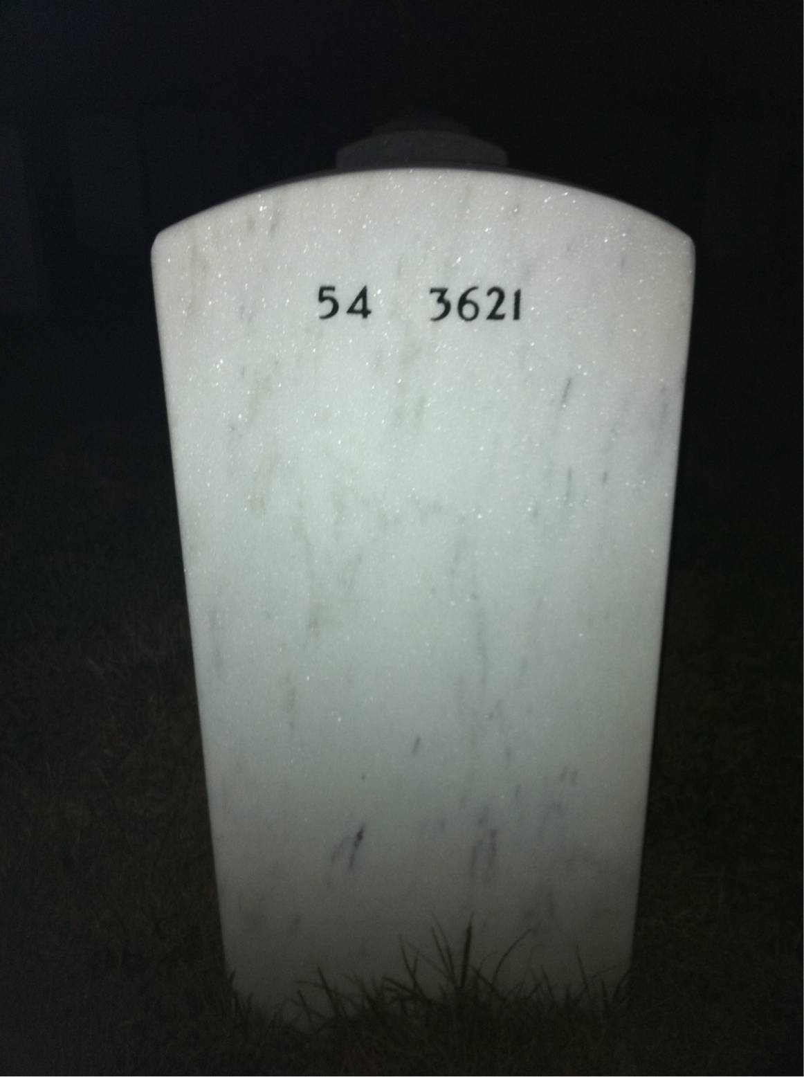 Back of headstone — Vernon Mullins