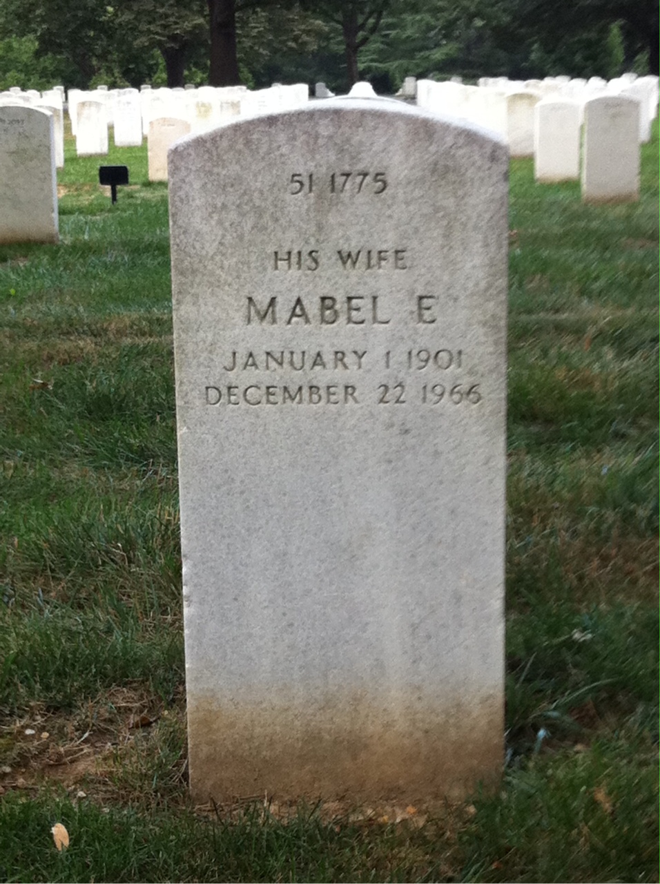 Back of headstone — John Monroe