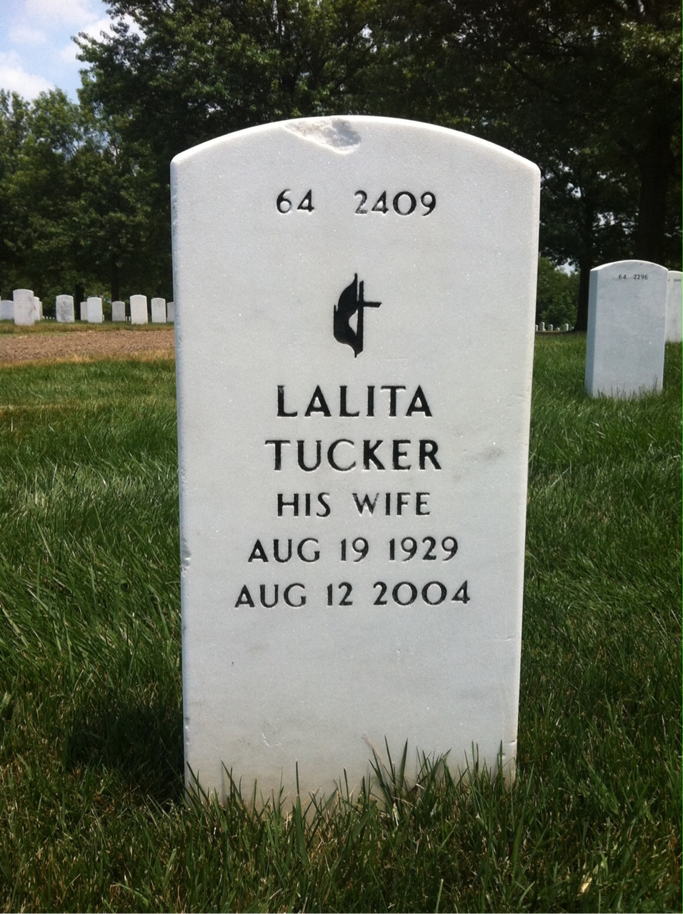 Back of headstone — Alvin White