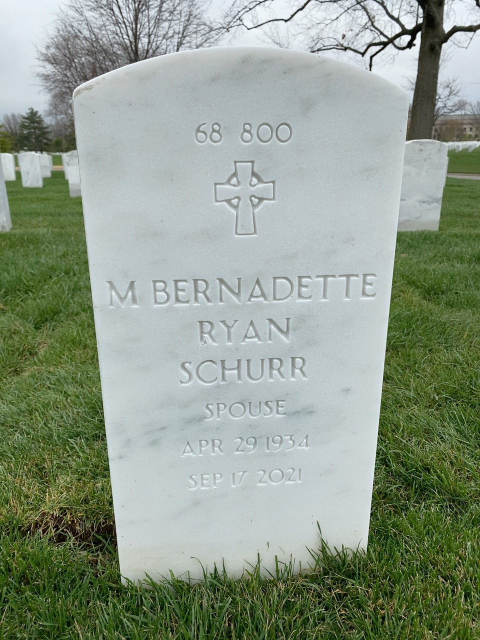 Back of headstone — Roger Schurr