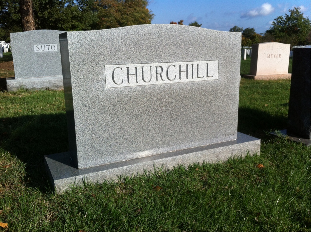 Back of headstone — Helen Churchill