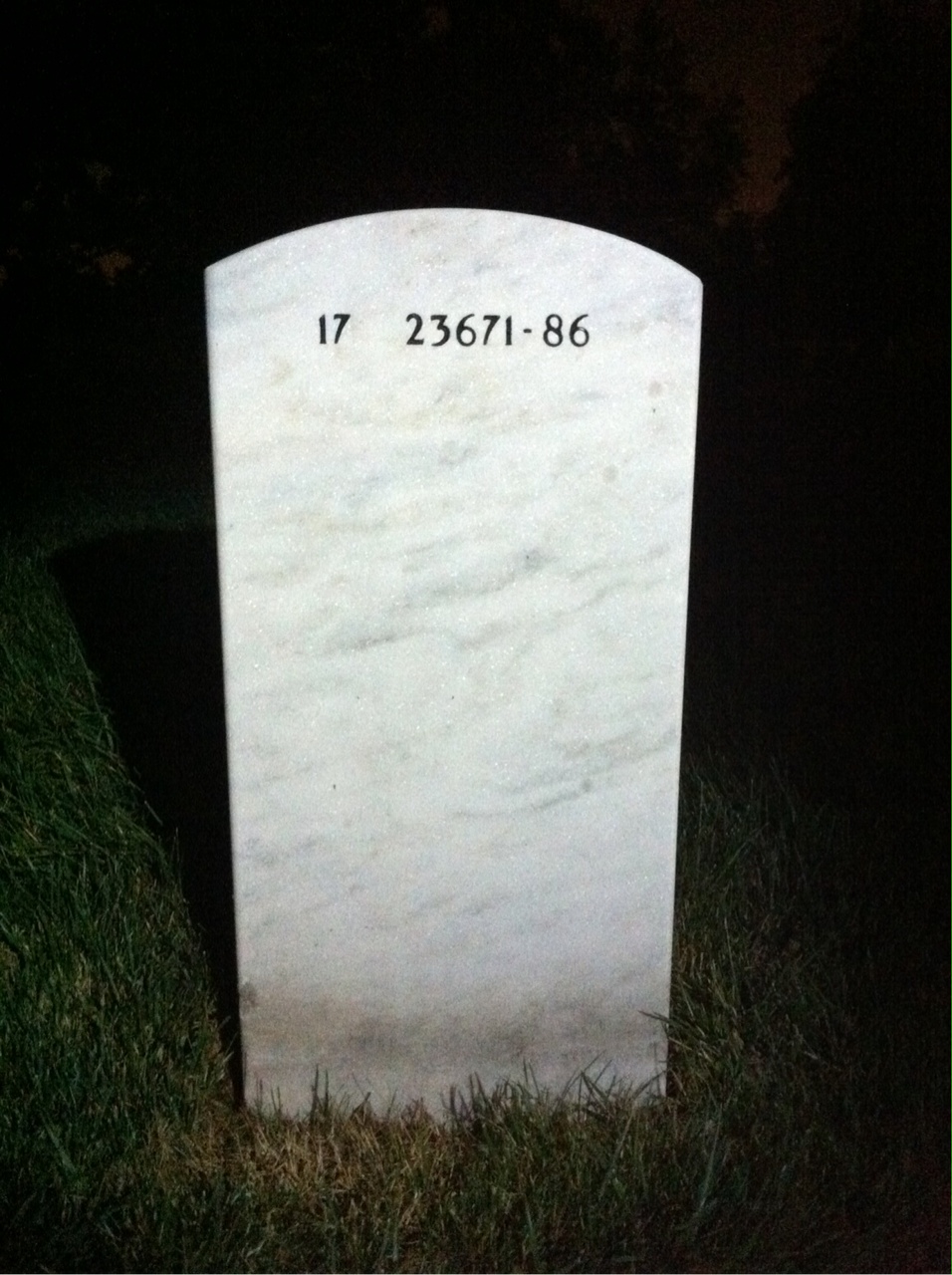 Back of headstone — Nathanel Mcelroy