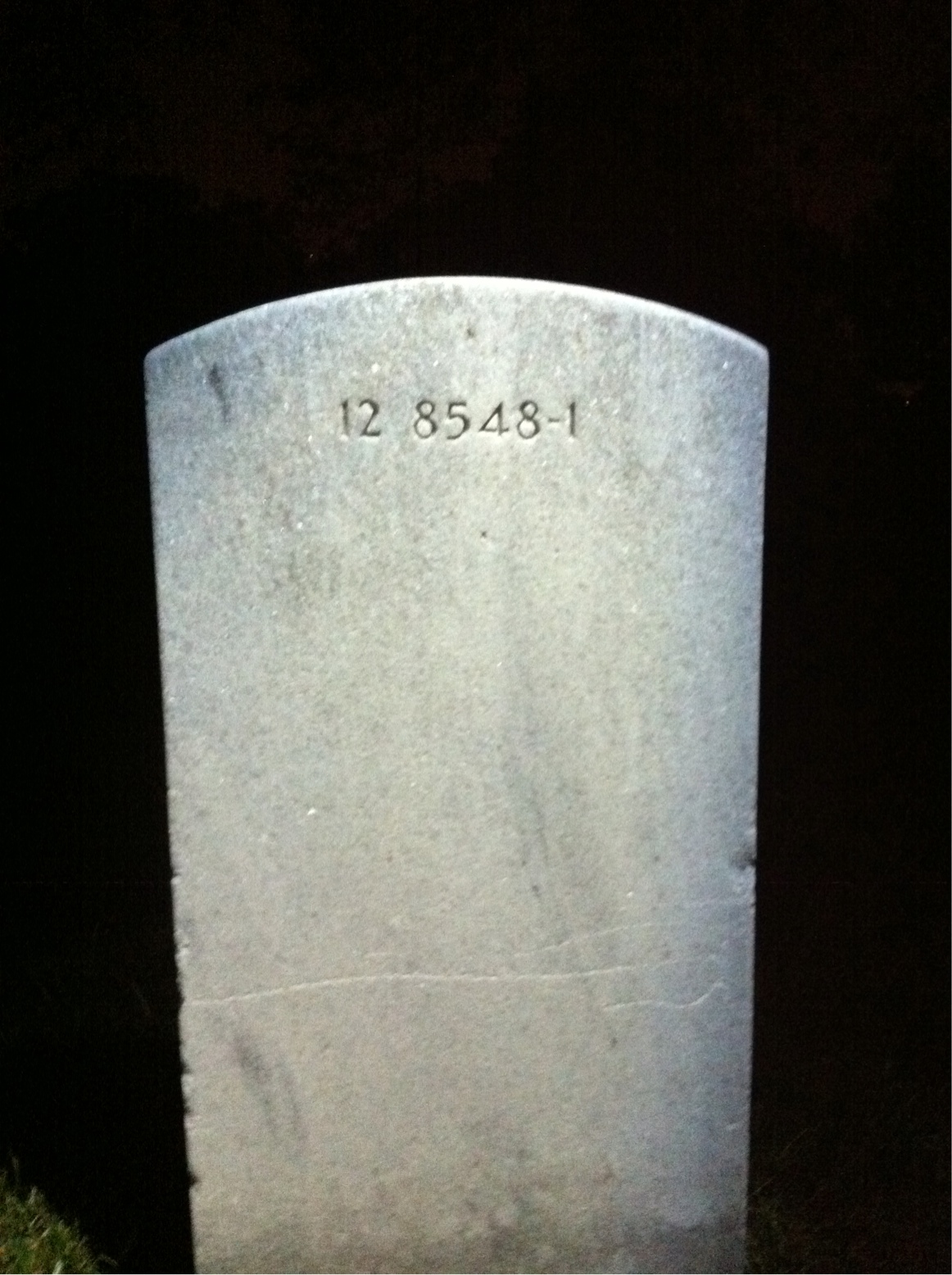 Back of headstone — Thomas George Johnston