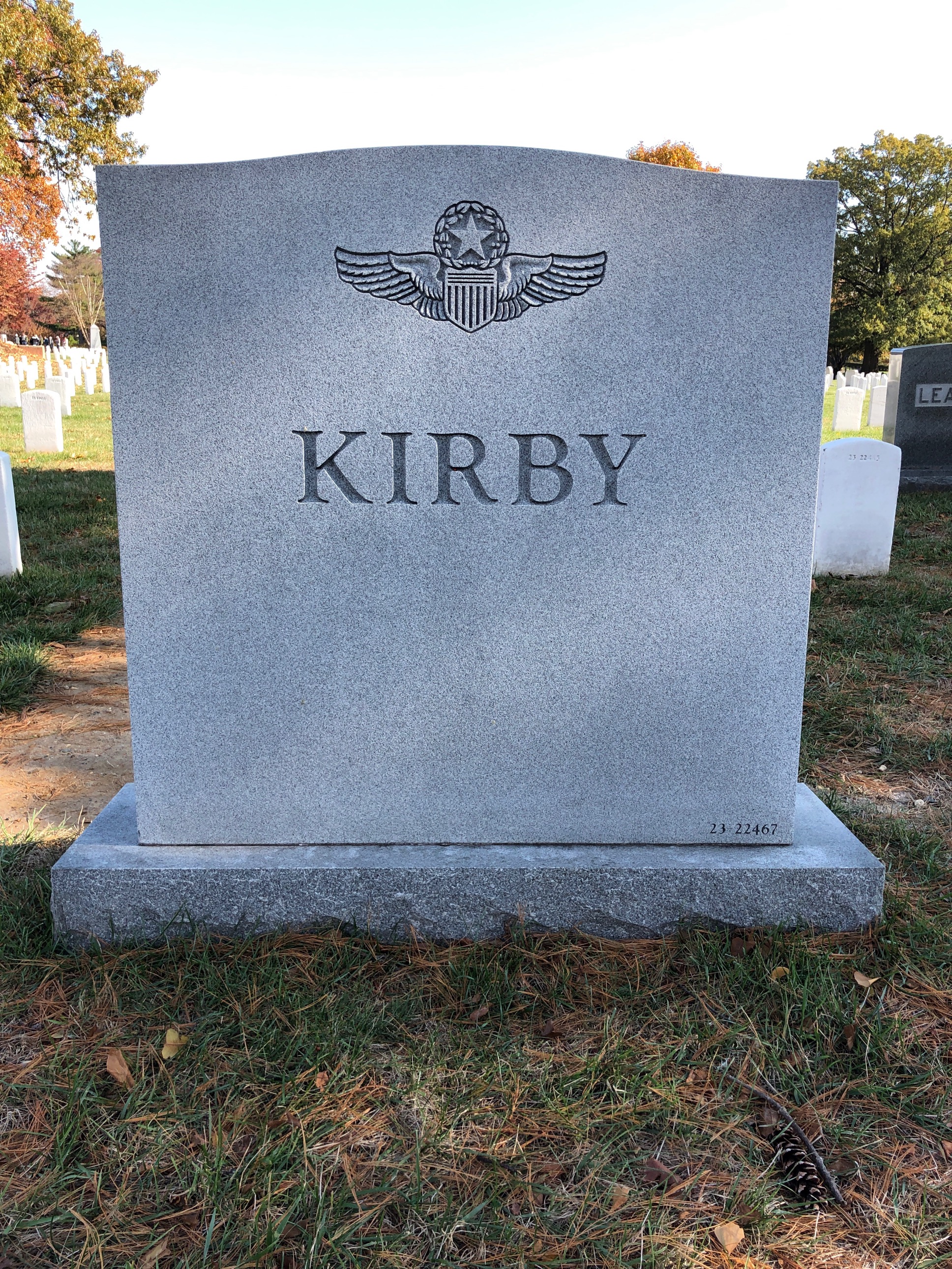 Back of headstone — Robert Kirby