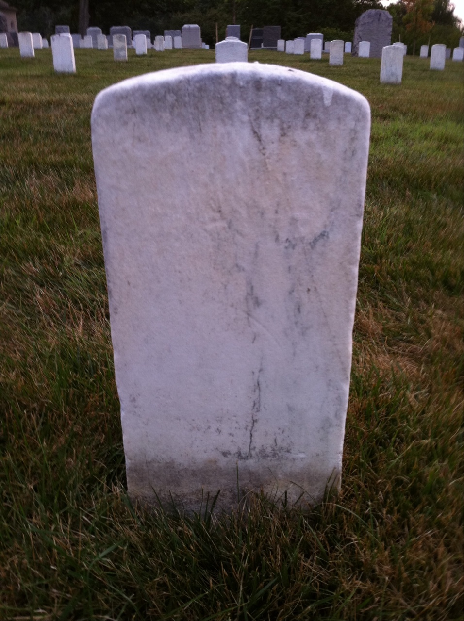 Back of headstone — Benjamin Ballinger