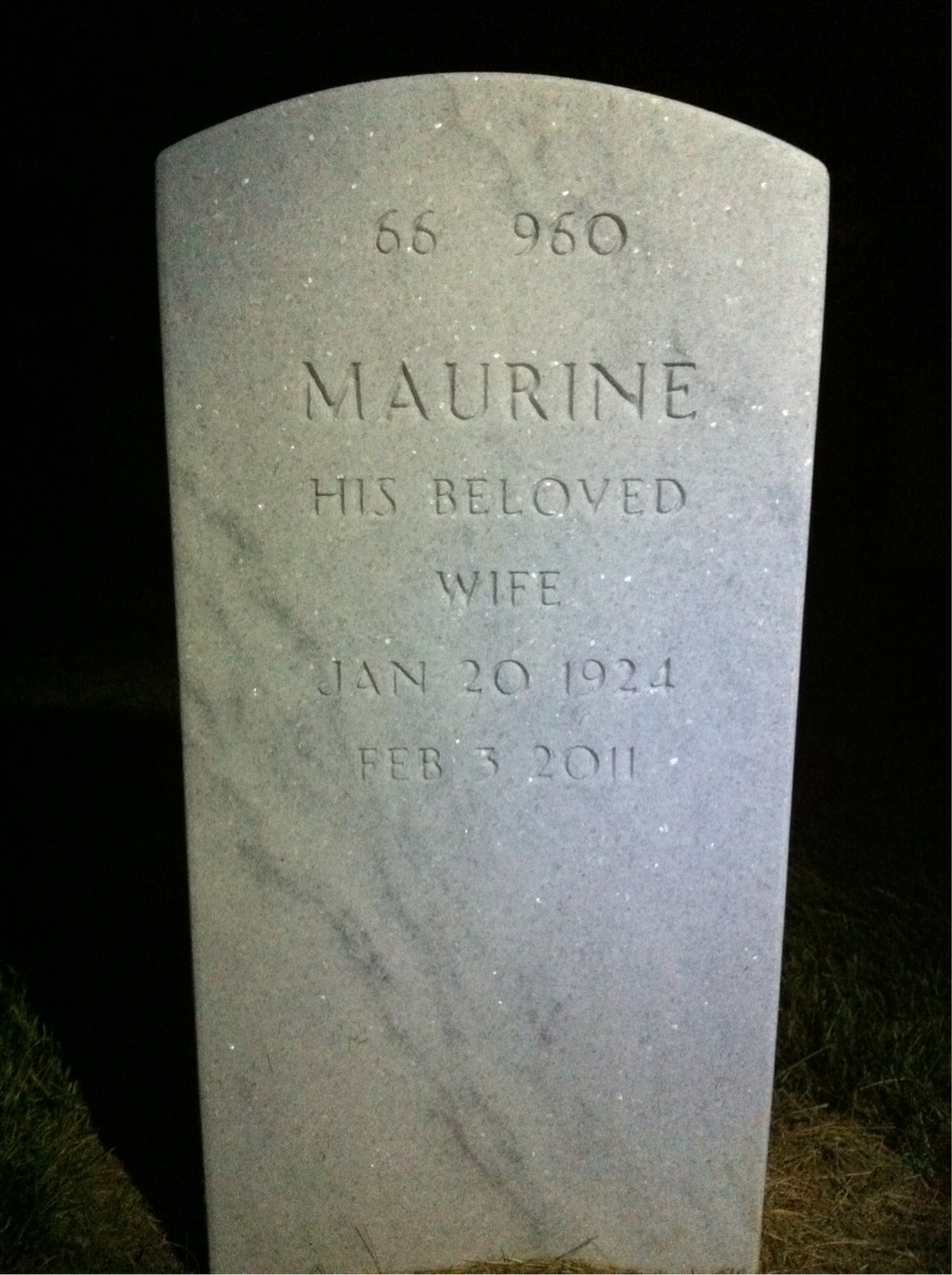 Back of headstone — Lyle Mann