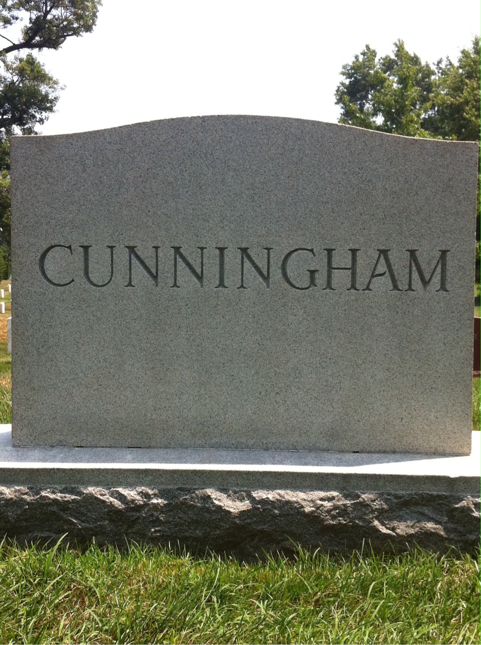Back of headstone — Hal Cunningham