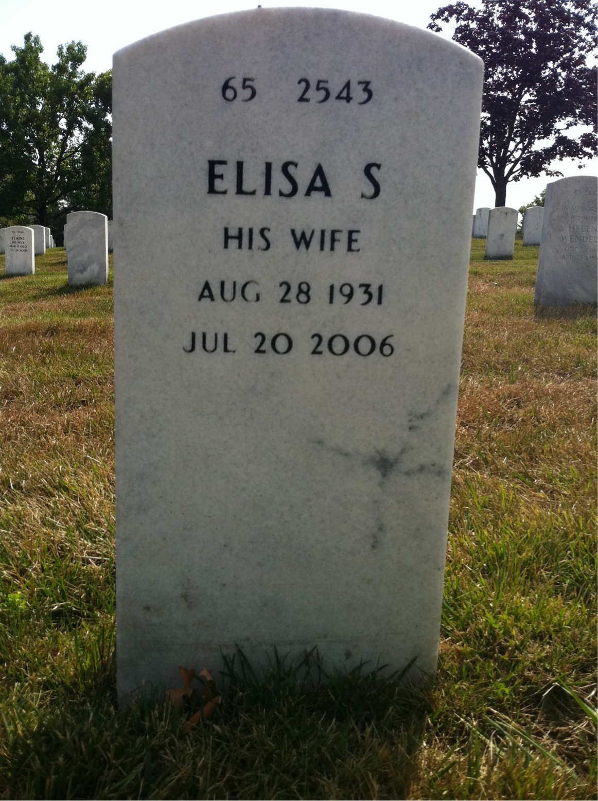 Back of headstone — George Janetis