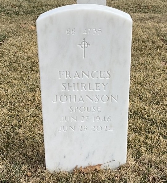 Back of headstone — William Gary Johanson