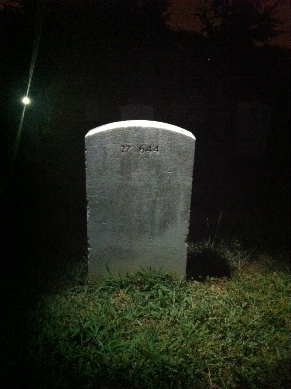 Back of headstone — Noble Allen