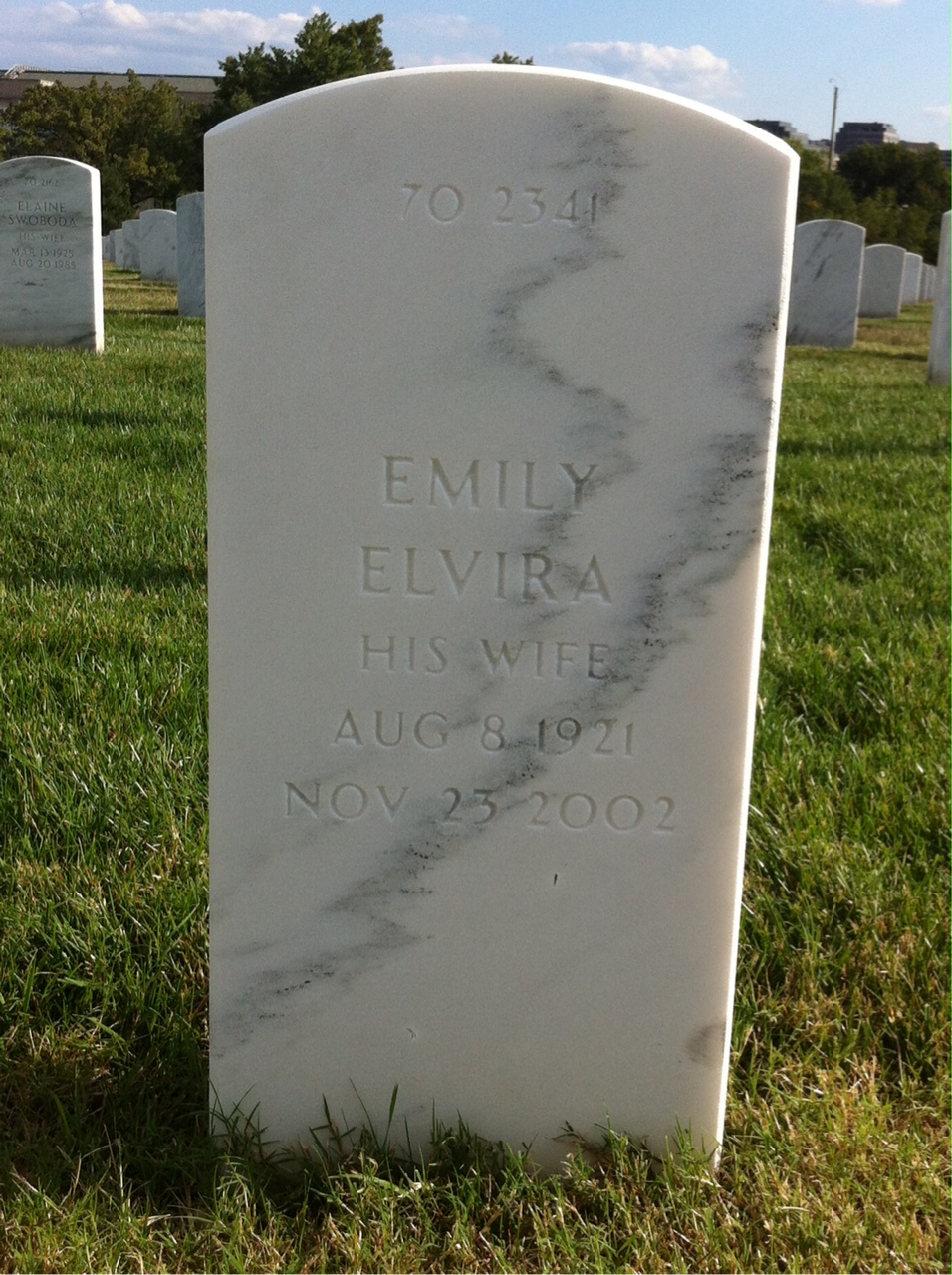 Back of headstone — William D Smith