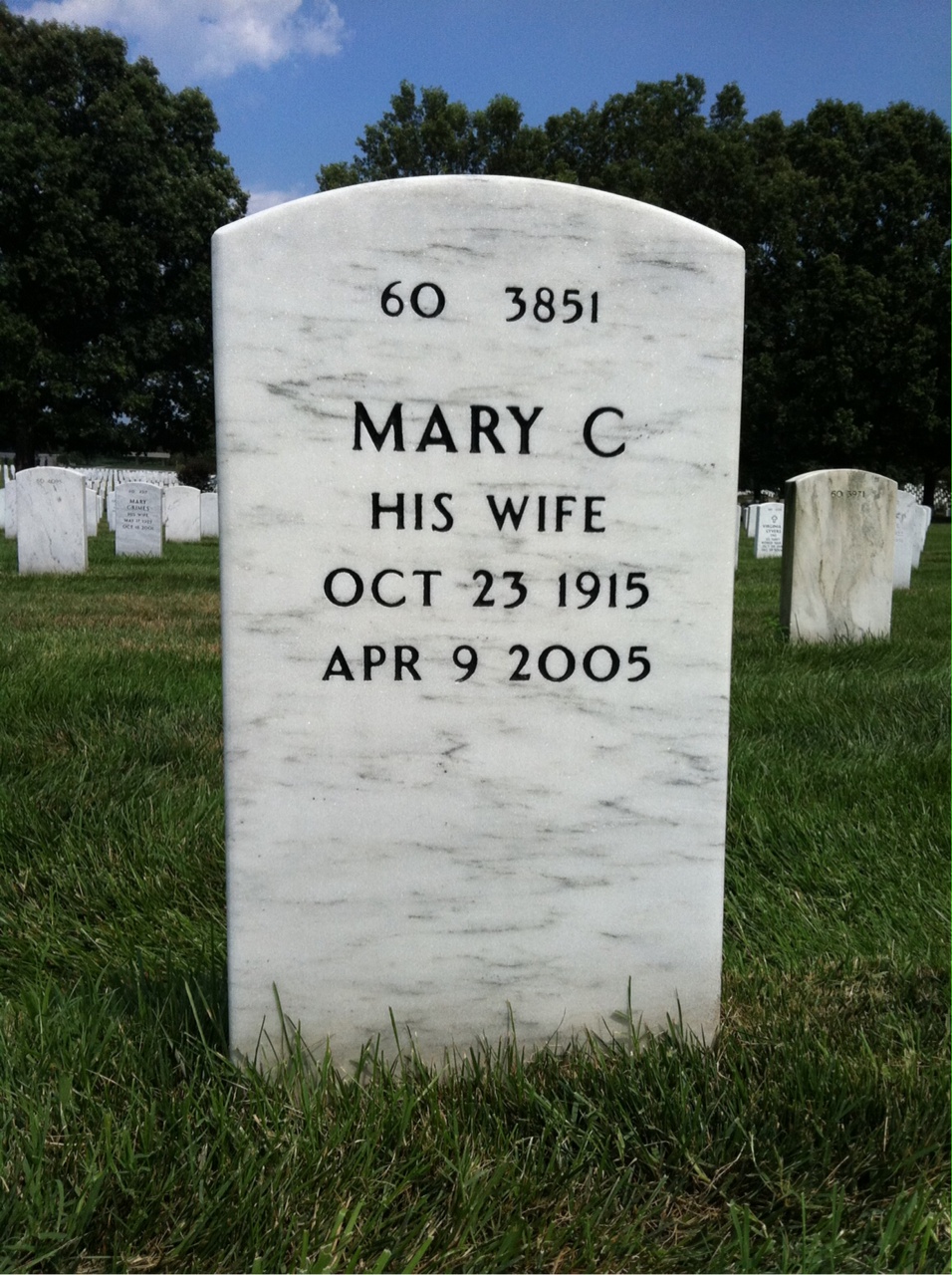 Back of headstone — Crete Shively