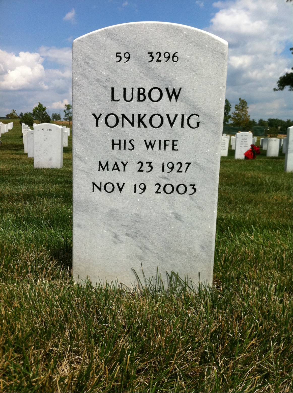 Back of headstone — Eli Pronchick