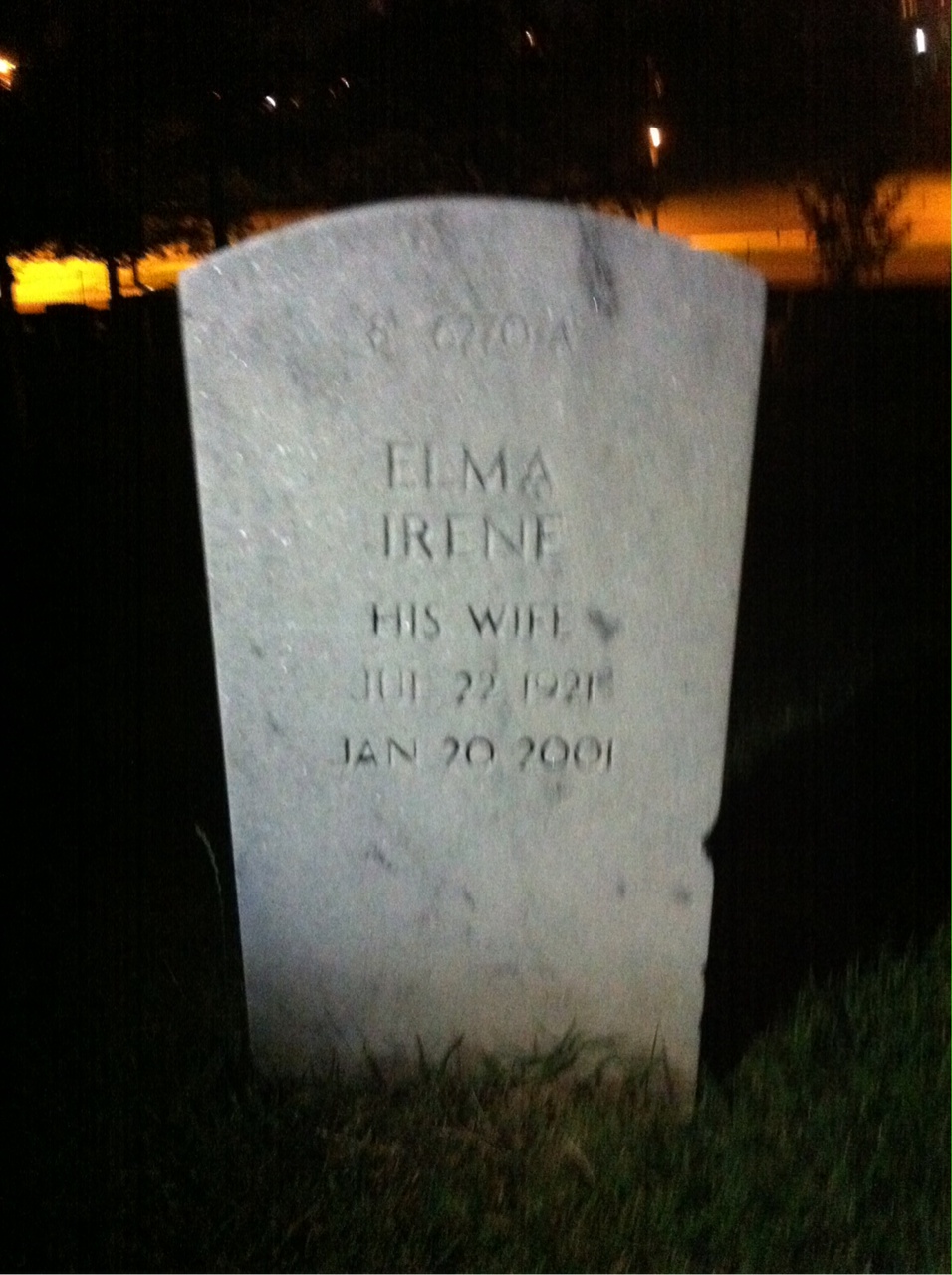 Back of headstone — Raymond Miller