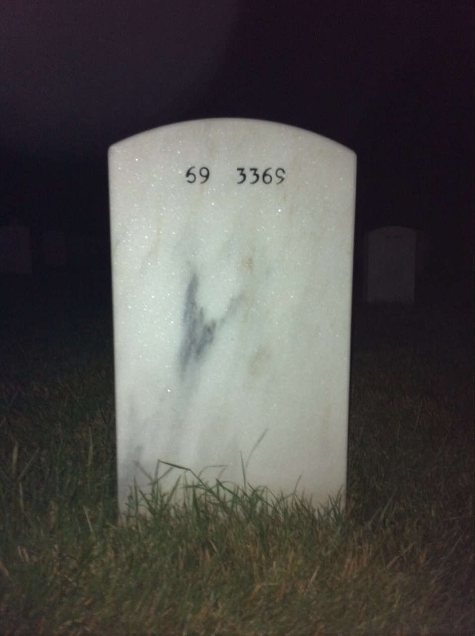 Back of headstone — William Hall