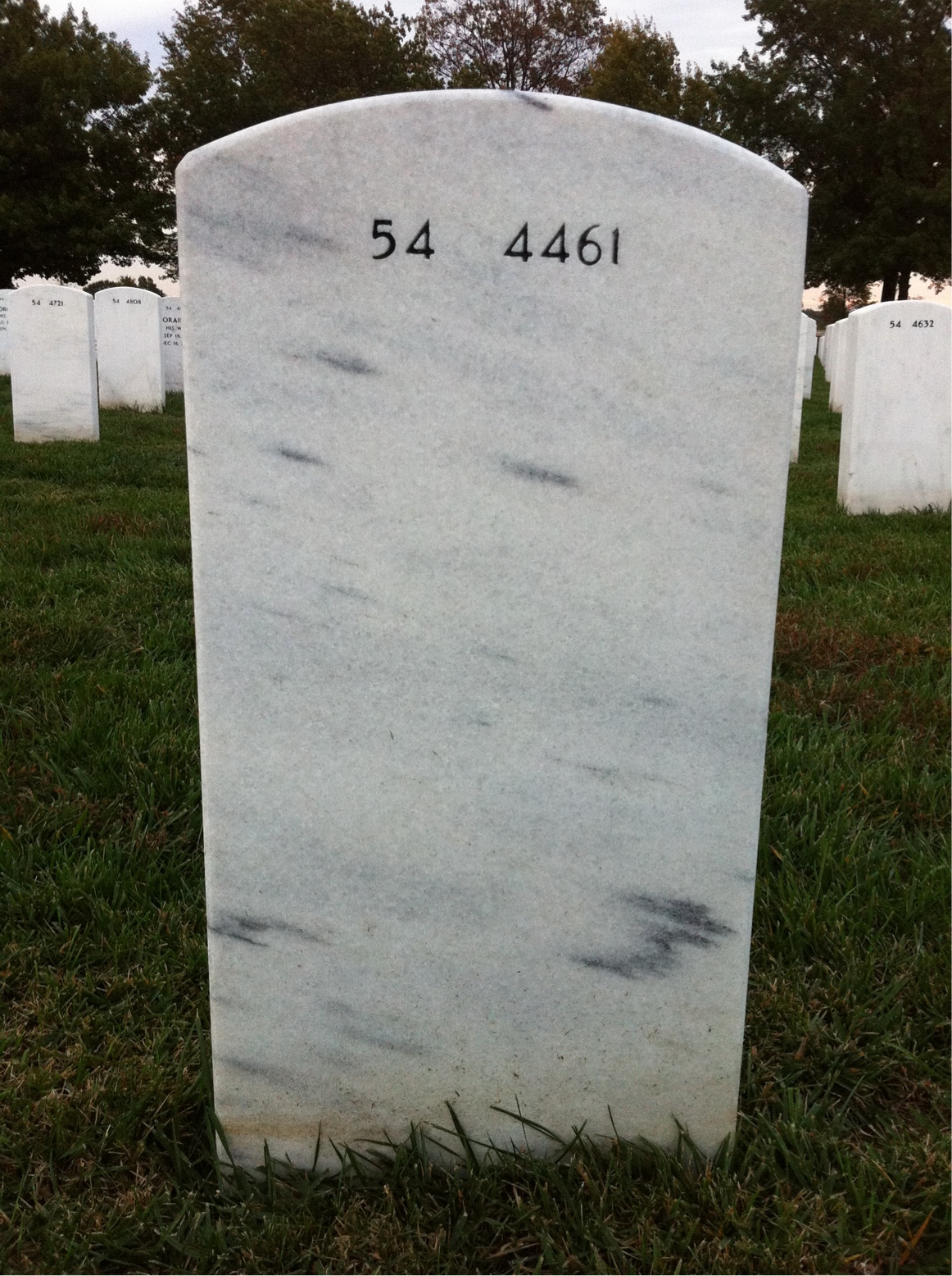 Back of headstone — John Evans